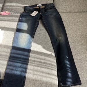 PAIGE Dark Blue Straight Leg Jeans
